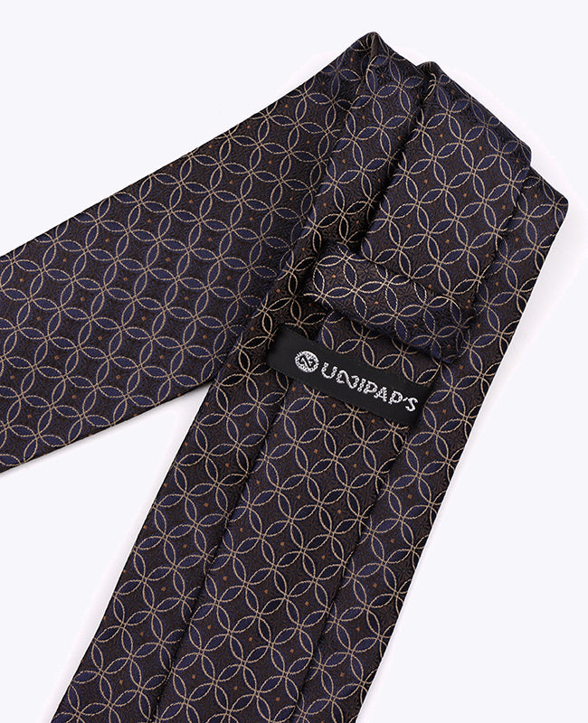 Stropdas Bruin nr.3 Met Patronen Heren in Polyester "Edmond"