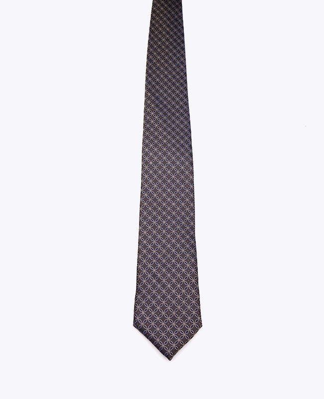 Stropdas Bruin nr.3 Met Patronen Heren in Polyester "Edmond"