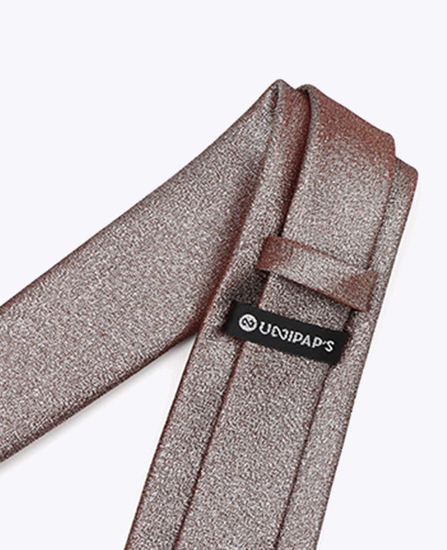 Stropdas met Pailletten Bruin nr.1 Heren in Polyester | Isidore - Unipap's