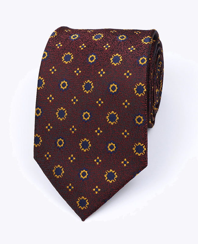 Stropdas Rood nr.1 Met Patronen Heren in Polyester "Edmond"