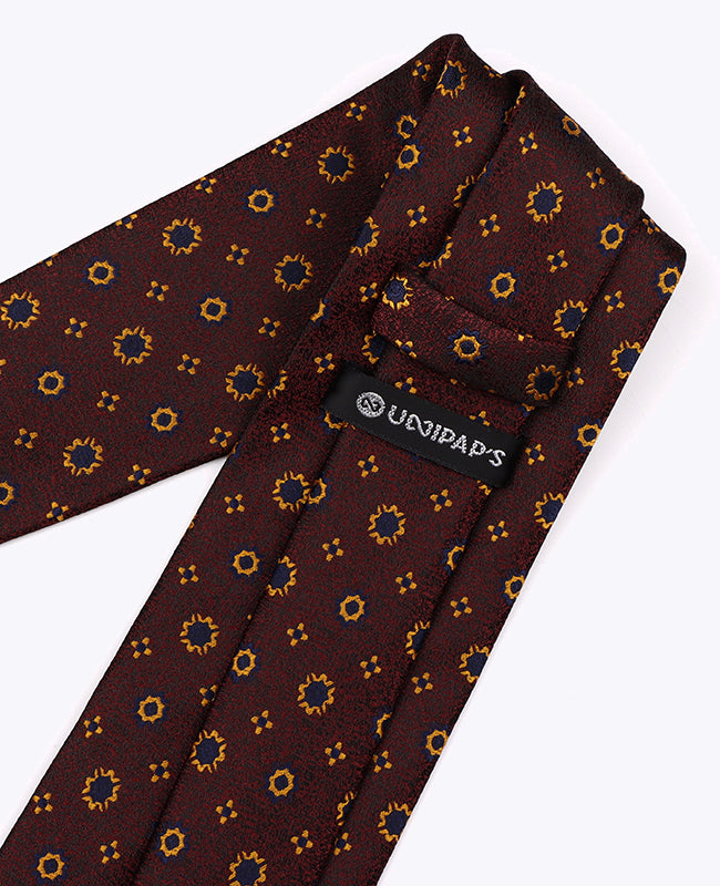 Stropdas Rood nr.1 Met Patronen Heren in Polyester "Edmond"