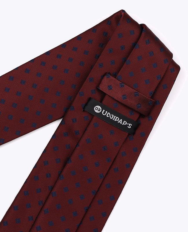 Stropdas Rood nr.2 Met Patronen Heren in Polyester "Edmond"