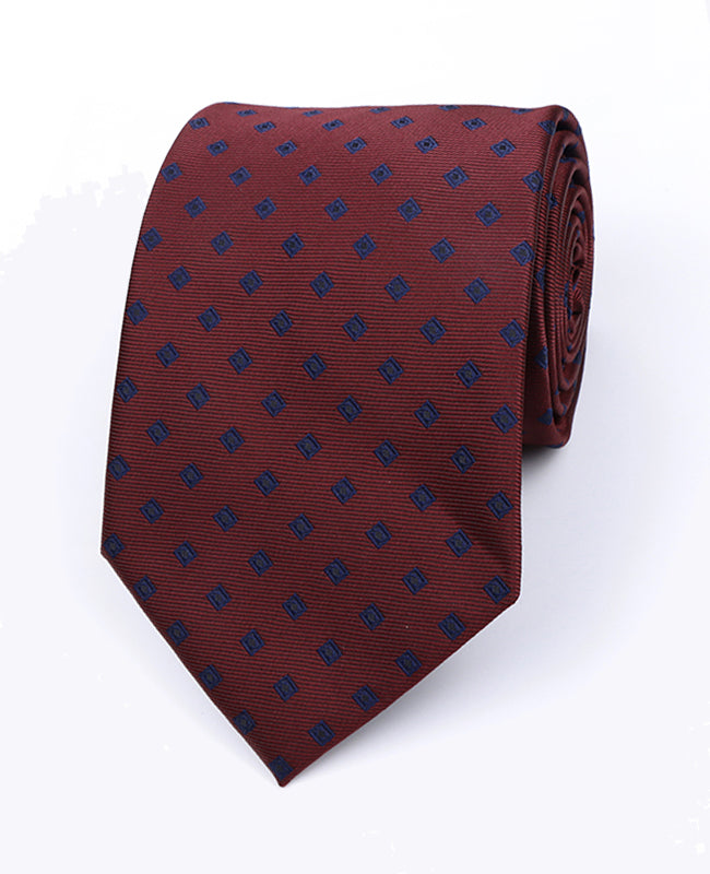 Stropdas Rood nr.2 Met Patronen Heren in Polyester "Edmond"