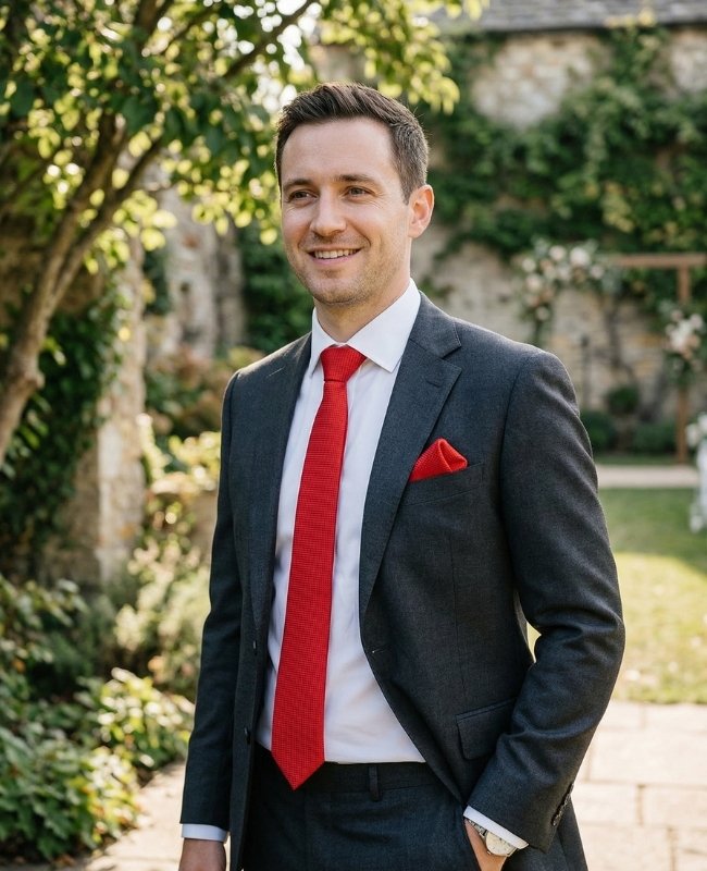 Stropdas Rood nr.2 Heren in Polyester "Martin"