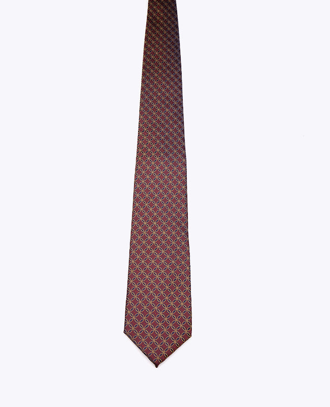 Stropdas Rood nr.3 Met Patronen Heren in Polyester "Edmond"