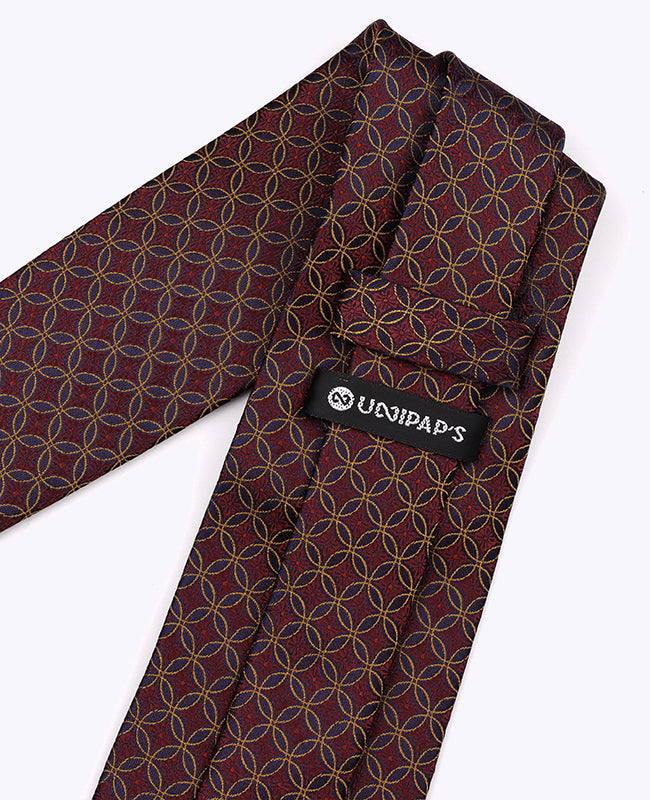 Stropdas Rood nr.3 Met Patronen Heren in Polyester "Edmond"
