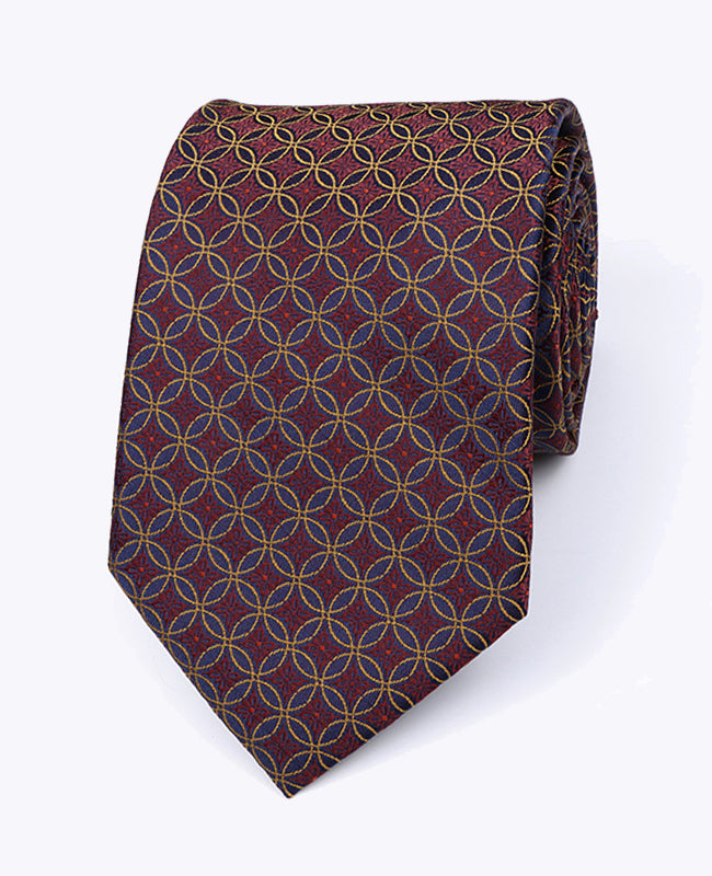 Stropdas Rood nr.3 Met Patronen Heren in Polyester "Edmond"
