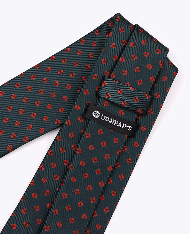 Stropdas Groen Met Patronen Heren in Polyester "Edmond"