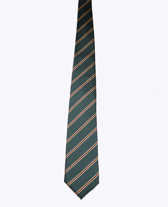 Stropdas Groen Gestreept Heren in Polyester "Edmond"