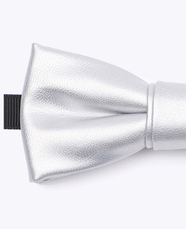 Noeud Papillon Argent Homme en Cuir «Achille»