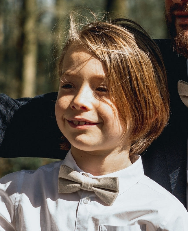 Vlinderdas Beige Kinderen in Katoen "Edgard"