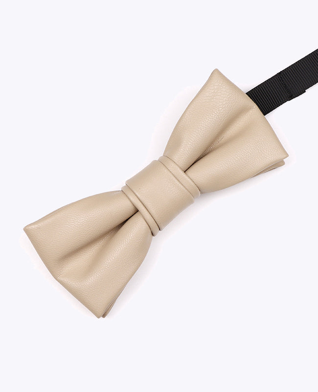 Vlinderdas Beige Heren in Leer "Achille"