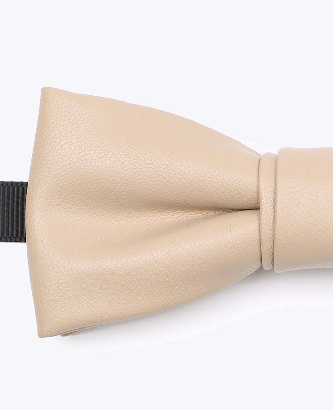 Vlinderdas Beige Heren in Leer "Achille"