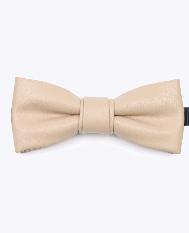 Vlinderdas Beige Heren in Leer "Achille"