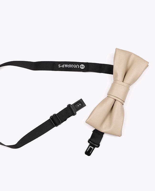 Vlinderdas Beige Heren in Leer "Achille"