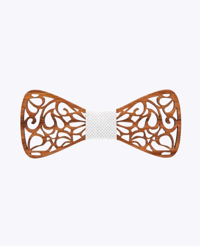 Noeud Papillon Blanc Homme en Bois «Hercule»