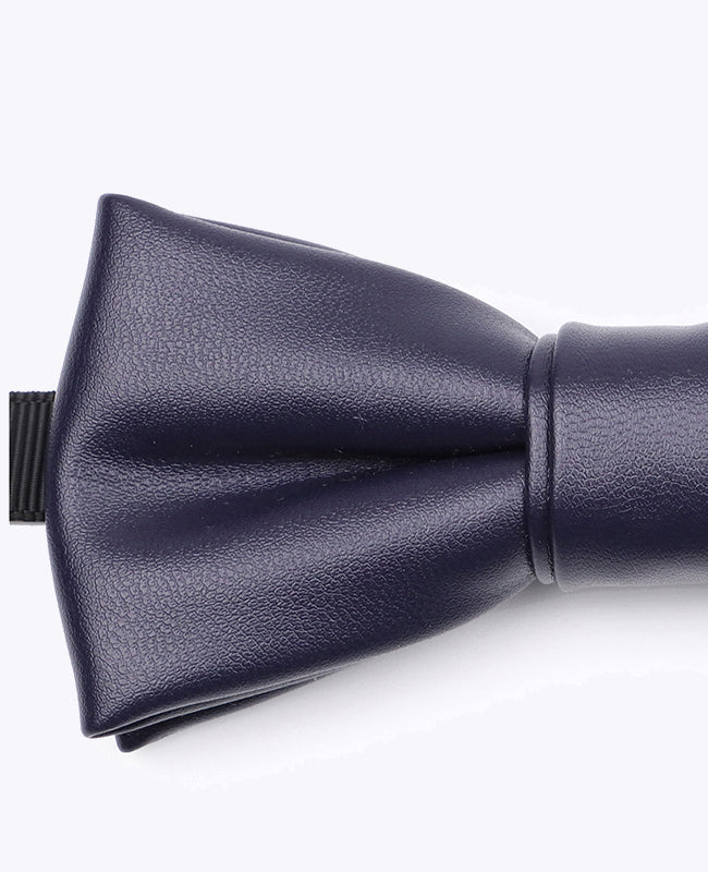Marineblauwe Vlinderdas Heren van Leer «Achille»