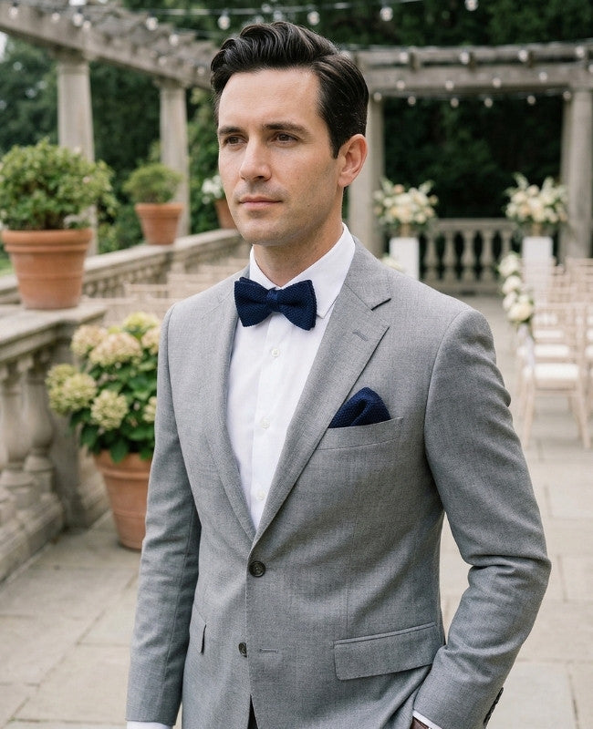 Vlinderdas Blauw nr.2 Heren in Tricot "Léon"