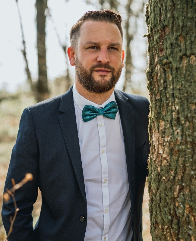 Vlinderdas Blauw nr.6 Heren in Polyester "Martin"