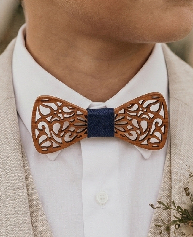 Noeud Papillon Bleu Enfant en Bois «Hercule»