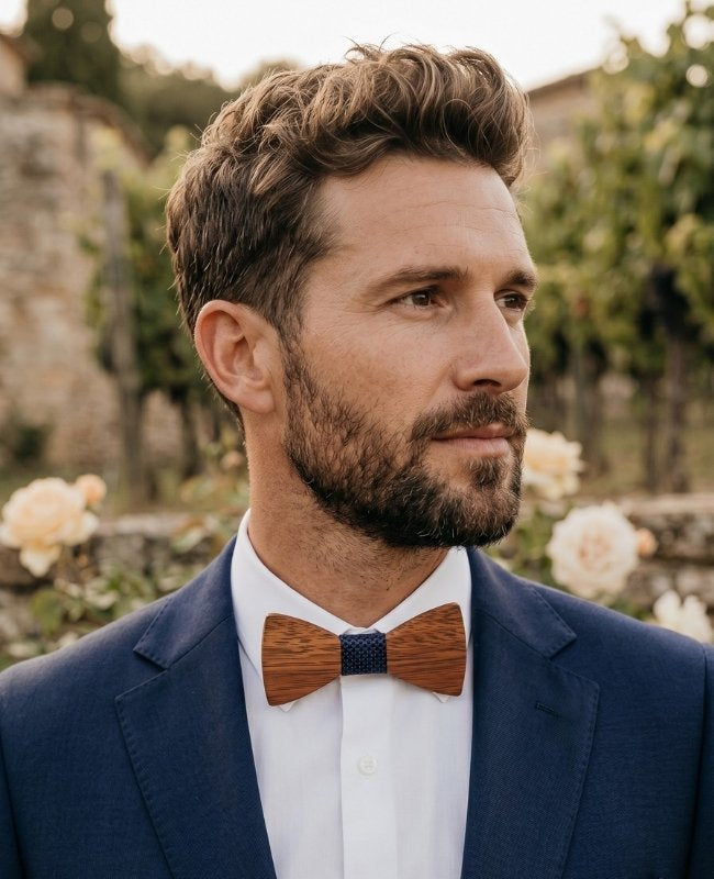 Noeud Papillon Bleu Homme en Bois «Arsène»