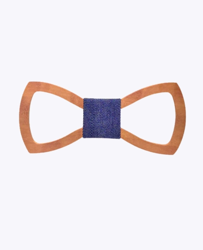Vlinderdas Blauw Heren in Hout "Émile"