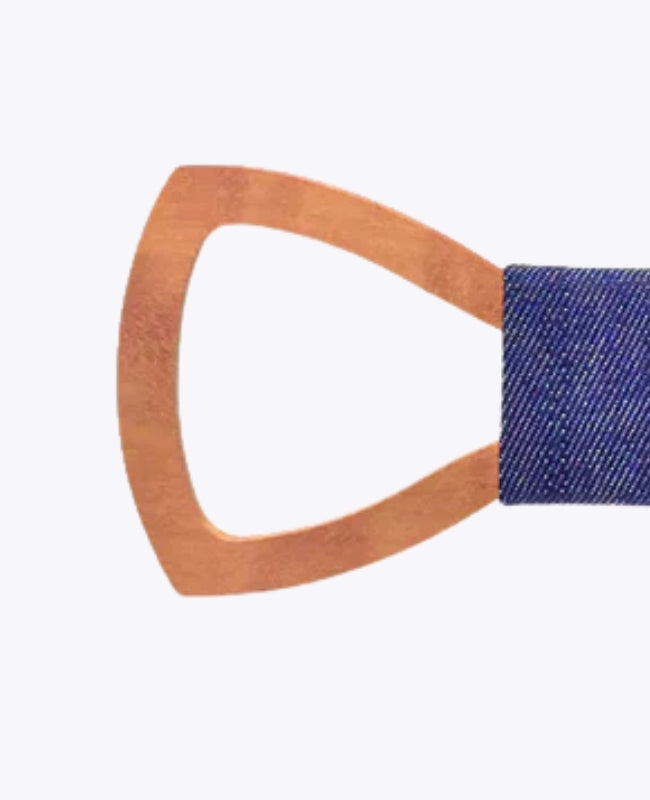 Vlinderdas Blauw Heren in Hout "Émile"