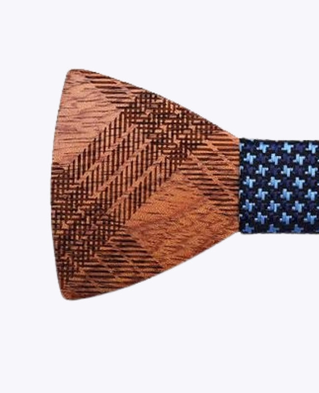 Vlinderdas Blauw Heren in Hout "Hector"
