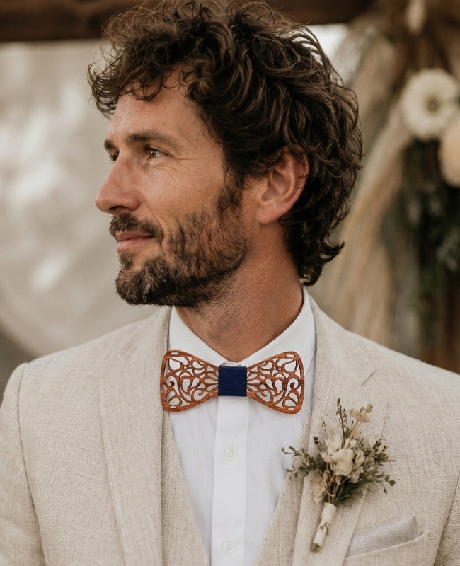 Noeud Papillon Bleu Homme en Bois «Hercule»