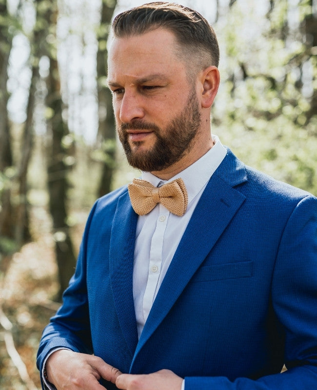 Vlinderdas Goud Heren in Tricot "Léon"