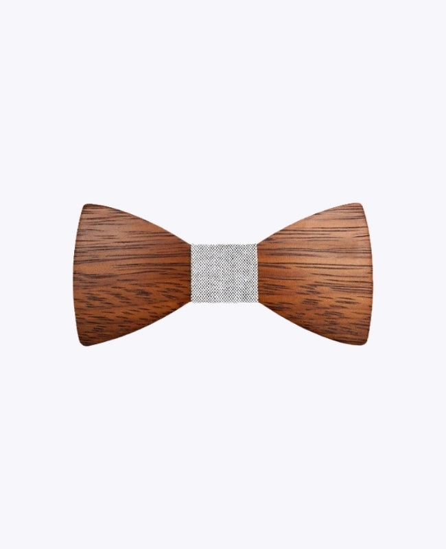 Noeud Papillon Gris Enfant en Bois «Arsène»