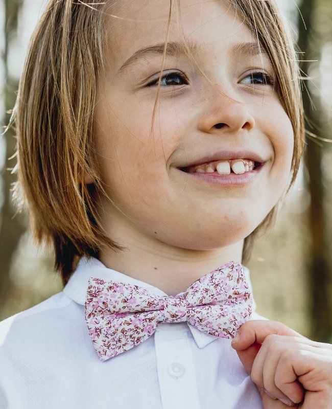 Vlinderdas Liberty Roze nr.4 Kinderen in Katoen "Gaspard"