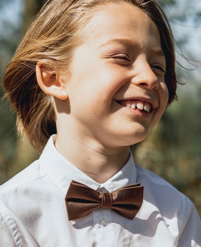 Vlinderdas Bruin Kinderen in Polyester "Lucien"