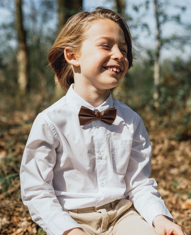 Vlinderdas Bruin Kinderen in Polyester "Lucien"