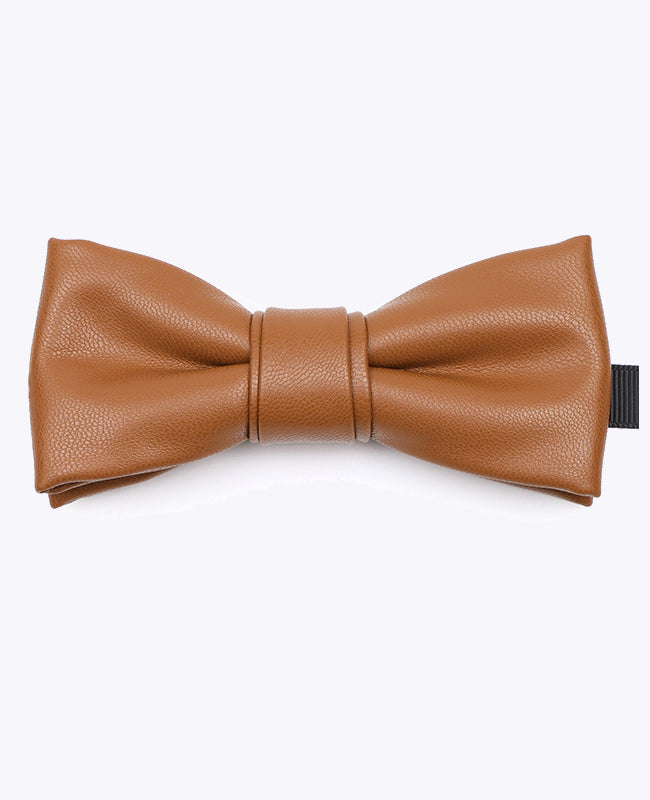 Vlinderdas Bruin Camel Heren in Leer "Achille"