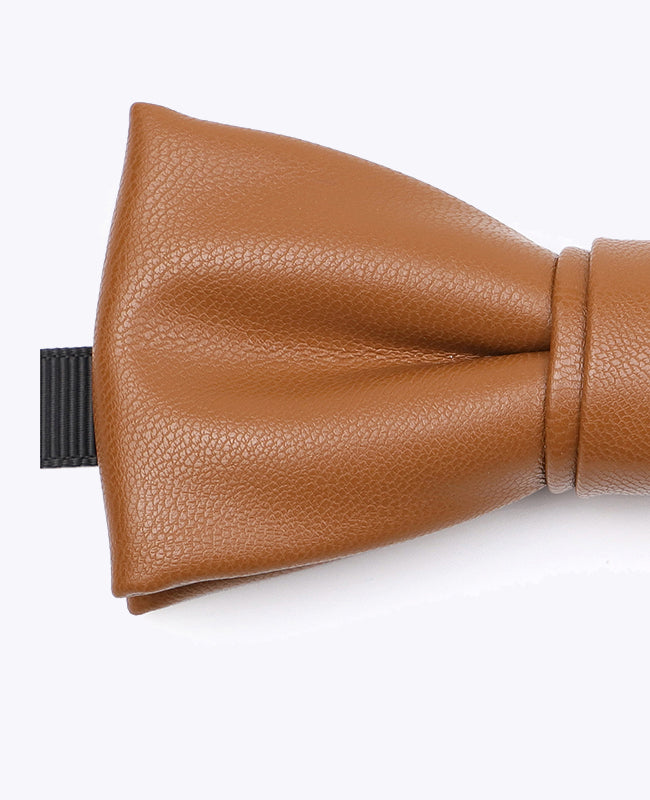 Vlinderdas Bruin Camel Heren in Leer "Achille"