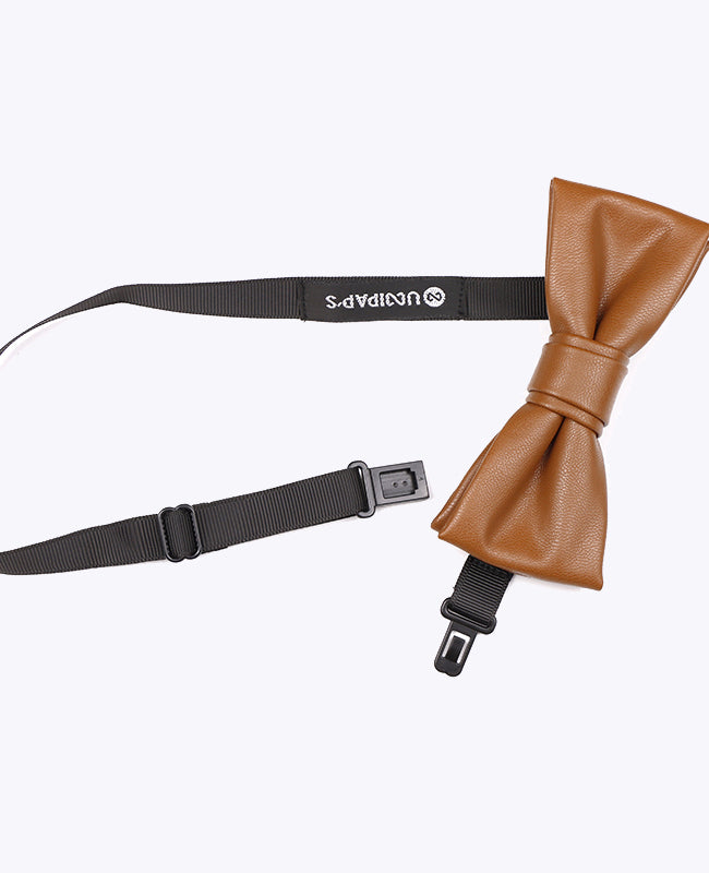 Vlinderdas Bruin Camel Heren in Leer "Achille"