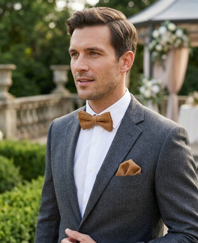 Noeud Papillon Marron n°1 Homme en Effet Velours «Simon»