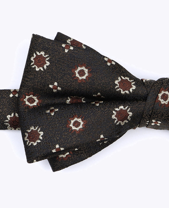 Vlinderdas Bruin nr.1 Met Patronen Heren in Polyester "Edmond"