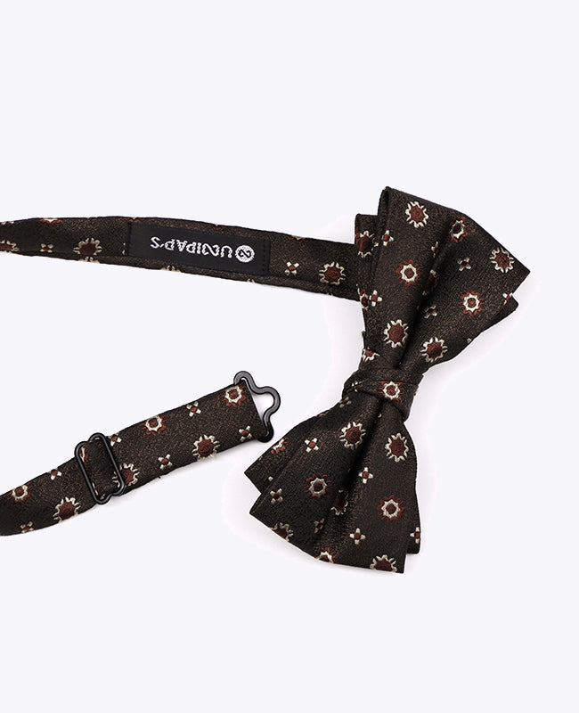 Vlinderdas Bruin nr.1 Met Patronen Heren in Polyester "Edmond"