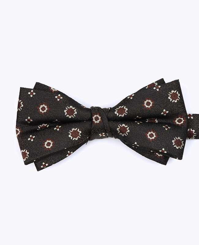 Vlinderdas Bruin nr.1 Met Patronen Heren in Polyester "Edmond"