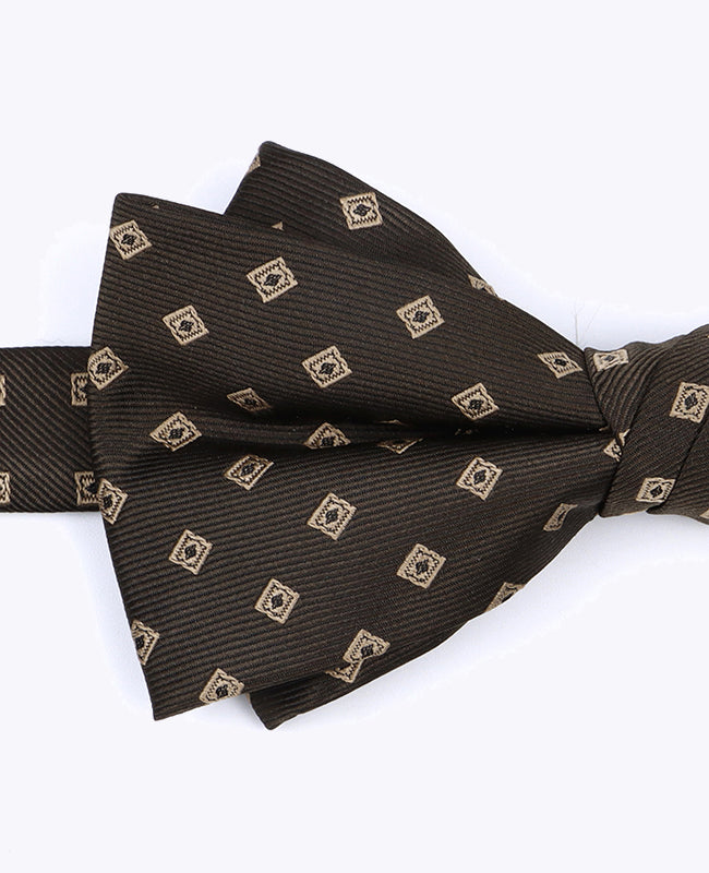 Vlinderdas Bruin nr.2 Met Patronen Heren in Polyester "Edmond"
