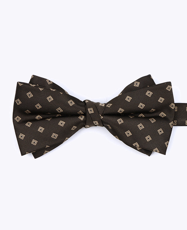 Vlinderdas Bruin nr.2 Met Patronen Heren in Polyester "Edmond"