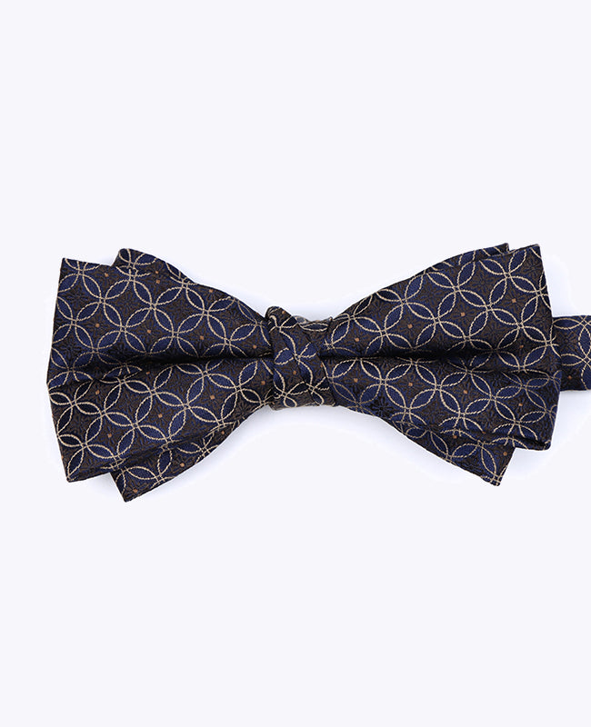 Vlinderdas Bruin nr.3 Met Patronen Heren in Polyester "Edmond"