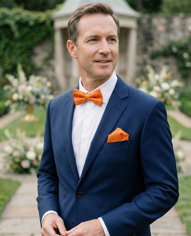 Vlinderdas Oranje Heren in Polyester "Lucien"