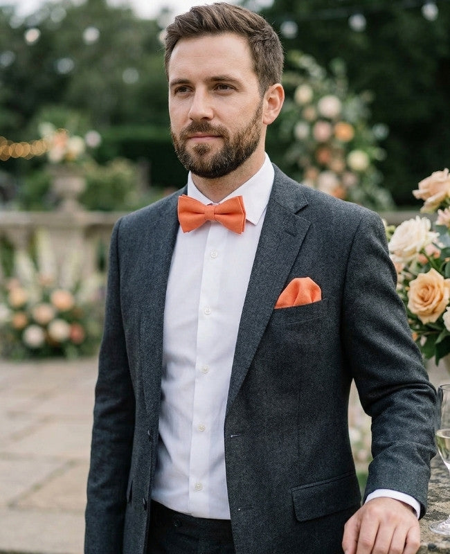 Vlinderdas Oranje nr.3 Heren in Katoen "Oscar"