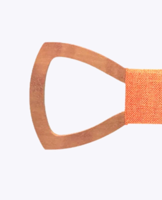 Noeud Papillon Orange Homme en Bois «Émile»