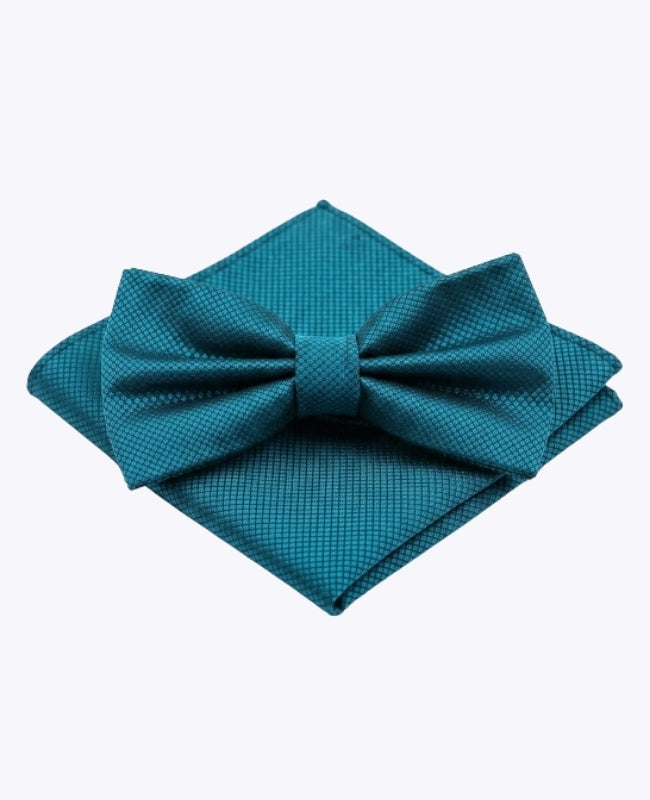 Noeud Papillon + Pochette de Costume Bleu n°6 Homme en Polyester «Martin»
