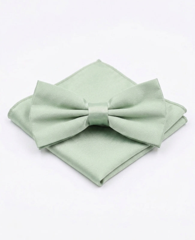 Vlinderdas + Pochet Groen nr.1 Heren in Polyester "Anatole"