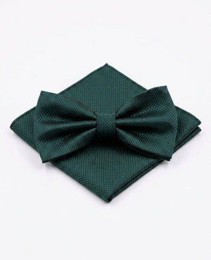 Vlinderdas + Pochet Groen nr.2 Heren in Polyester 